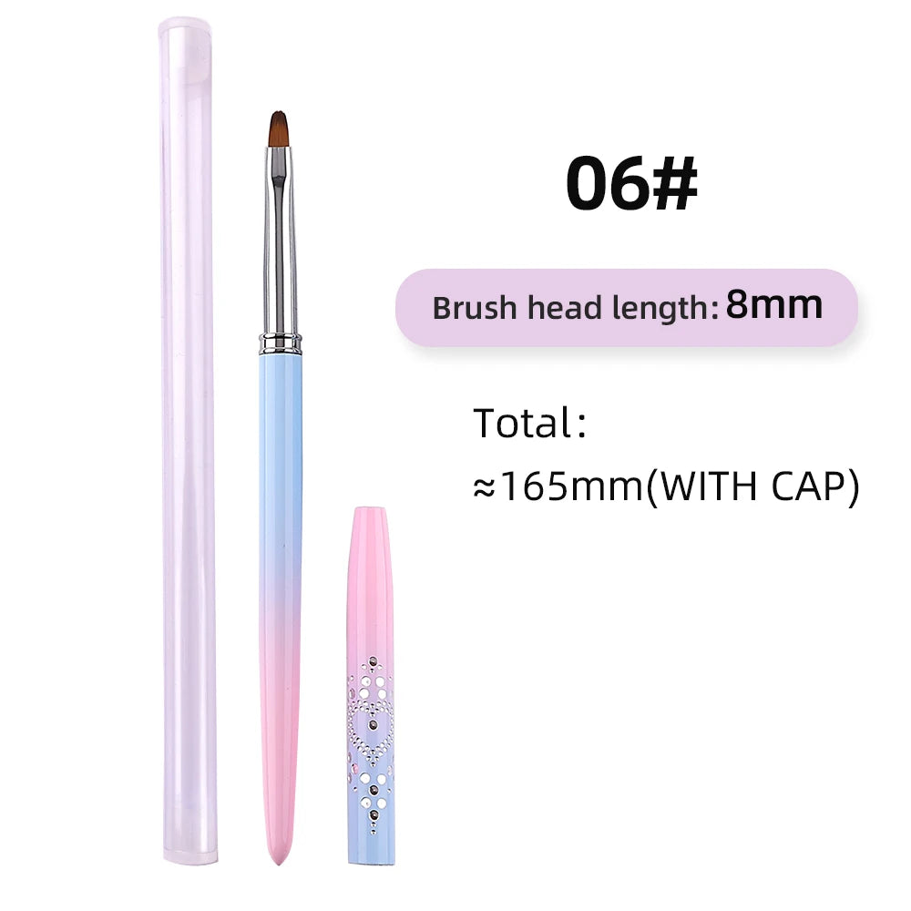 Sweet-Z 1/15pcs Art Nail Brush Liner Brush Painting Art Design Gel Polish Colorful Pink Handle Nails Tools manicure supplies