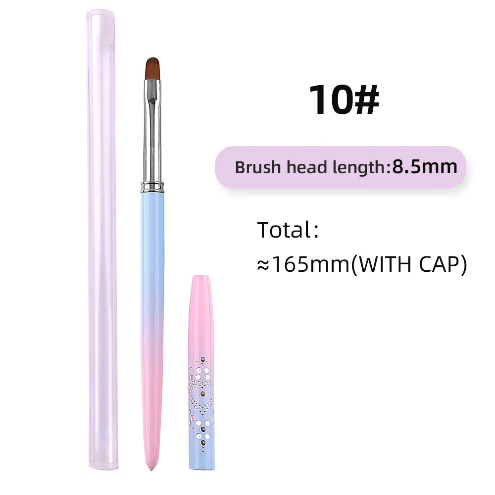 Sweet-Z 1/15pcs Art Nail Brush Liner Brush Painting Art Design Gel Polish Colorful Pink Handle Nails Tools manicure supplies