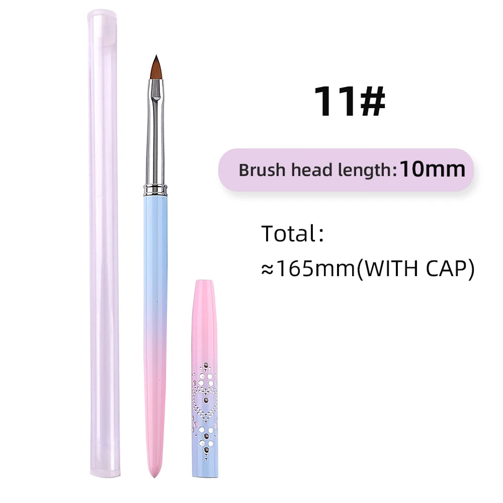 Sweet-Z 1/15pcs Art Nail Brush Liner Brush Painting Art Design Gel Polish Colorful Pink Handle Nails Tools manicure supplies