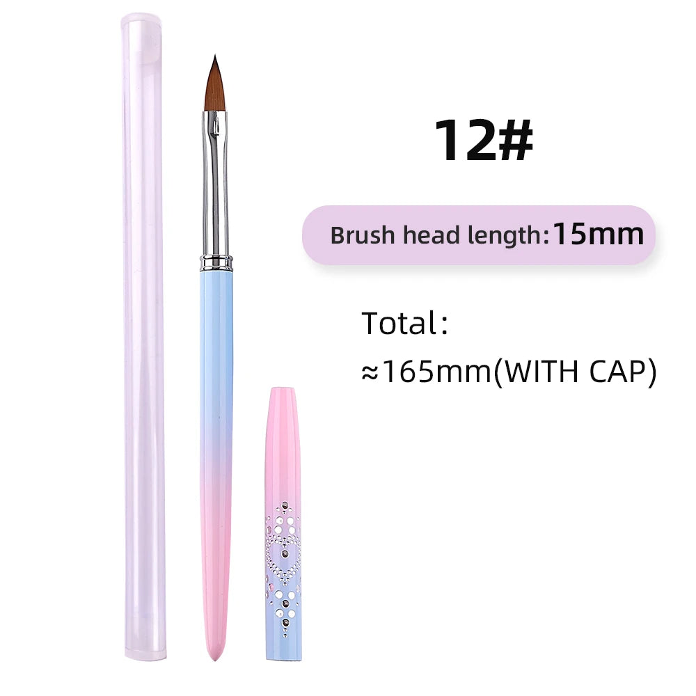 Sweet-Z 1/15pcs Art Nail Brush Liner Brush Painting Art Design Gel Polish Colorful Pink Handle Nails Tools manicure supplies