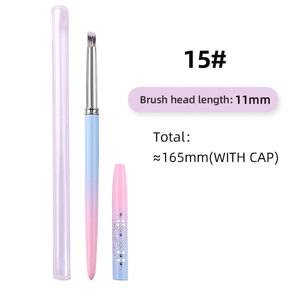 Sweet-Z 1/15pcs Art Nail Brush Liner Brush Painting Art Design Gel Polish Colorful Pink Handle Nails Tools manicure supplies