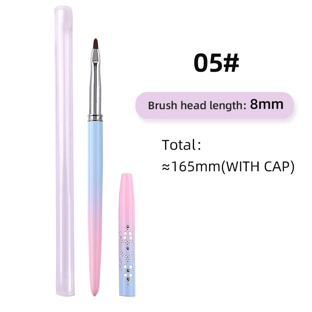 Sweet-Z 1/15pcs Art Nail Brush Liner Brush Painting Art Design Gel Polish Colorful Pink Handle Nails Tools manicure supplies